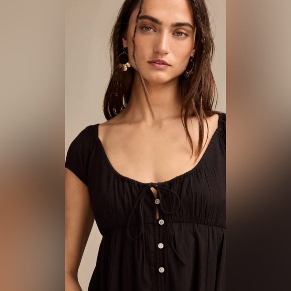 Lucky Brand button front tiered midi dress size S - Picture 1 of 12